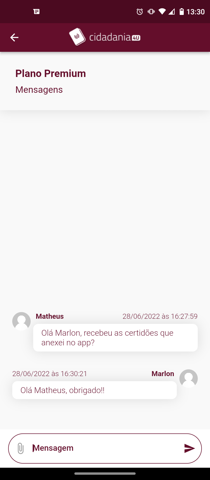 Cidadania4U App chat